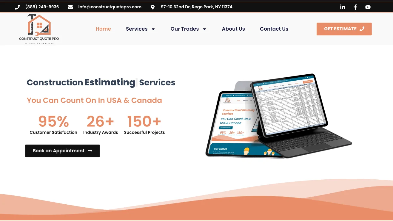 Construct Quote Pro website project